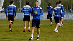 lex Bergantios, durante un entrenamiento en Abegondo
