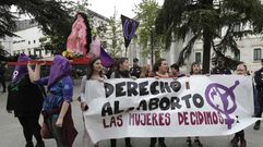 Imagen de archivo de una protesta proabortista ante el Congreso. 