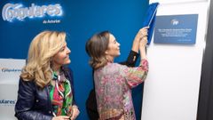 La secretaria general nacional del PP, Cuca Gamarra, inaugura, junto a la presidenta del PP de Asturias, Teresa Mallada, la nueva sede del PP de Asturias