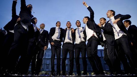 Los futbolistas, en María Pita
