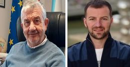 Cesar Longo, alcalde socialista de Paderne, y Sergio Platas, el nuevo candidato del PSOE en el municipio para las municipales de mayo.