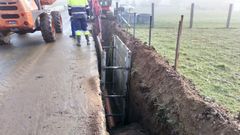 Imagen de obras de saneamiento en el rural de Nar�n en 2019.