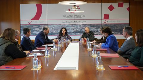 Noa Presas, reunida con empresarios del pol�gono de San Cibrao.