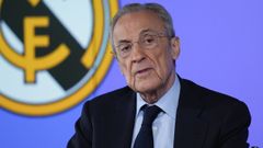 Florentino P�rez, durante la rueda de prensa celebrada el pasado martes.