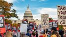 Protesta contra la Administracin Trump frente al Capitolio.