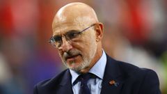 El seleccionador espa�ol Luis de la Fuente, tras la victoria del combinado nacional ante Portugal.