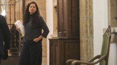 Mara Rozas, la portavoz de Compostela Aberta, en el Ayuntamiento.