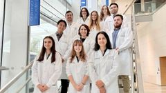 Equipo de la investigadora lucense Sonia Villapol, en primera fila, en Houston