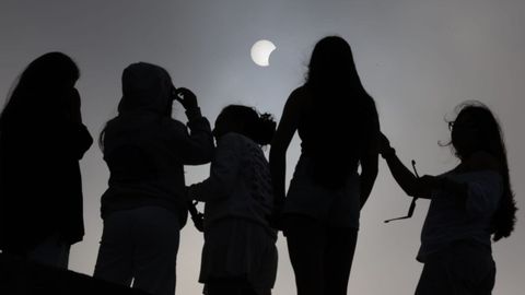 Inicio del eclipse desde A Coru�a
