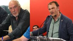 Jos� Antonio Land�n, portavoz de XporBarro, a la izquierda, y Jos� Sanmart�n, candidato del PSOE en Barro
