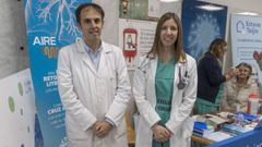 Rbade y Pereiro, ayer en el Hospital Clnico durante el Da Mundial de la EPOC