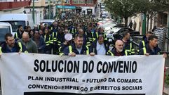La plantilla de Navantia se manifest� por las calles de Ferrol