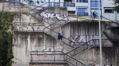 Escaleras hacia el barrio de la Cruz Alta.