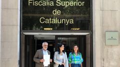 El lder de Cs en Catalua, Carlos Carrizosa; la lder de Cs, Ins Arrimadas; y la presidenta de Cs en el Ayuntamiento de Barcelona, luz Guilarte, ante Fiscala