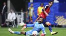 Ferran Torres, en su gol anulado por fuera de juego ante Arabia Saud�.