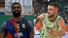 El ya exjugador del Leyma a la izquierda Yoanki Mencía; y a su derecha la nueva incorporación Dino Radoncic
