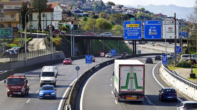 Zona de la AP-9 en el acceso al barrio de Teis (Vigo)