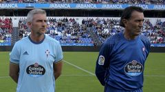 Otero y Mat�, que formaban parte del Celta en 1990, en un partido veteranos a�os despu�s.
