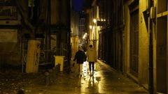 La zona sur del casco hist�rico de Ourense sin iluminaci�n de Navidad