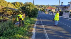 Trabajos de medici�n de aforos de tr�fico en una de las carreteras de titularidad provincial.