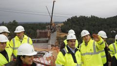 El delegado del Gobierno, Pedro Blanco, con el director general de Construcci�n del ADIF, Juan Pablo Villanueva, en las obras de la variante ferroviaria de Ourense