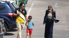 Luis Lorenzo y Arancha Palomino a su llegada a un supermercado