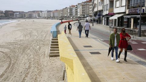 El paseo de Silgar, en Sanxenxo, en la Semana Santa del 2021