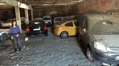 Dep�sito de coches retirados por la gr�a y abandonados en Cangas