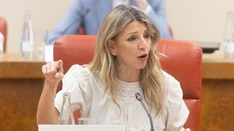 La vicepresidenta del Gobierno y ministra de Trabajo, Yolanda D�az, compareciendo en una imagen de archivo