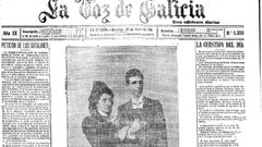 Imagen de la portada de La Voz del 30 de junio de 1901 con la foto de la boda de Elisa y Marcela