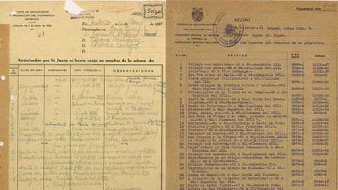 A la izquierda, acta de incautaci�n de la familia Selgas durante la Guerra Civil. A la derecha, una de las hojas del expediente de devoluci�n, ya en septiembre de 1939