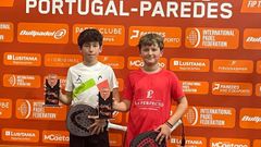 Mateo Garc�a de los Reyes Rey-Cabarcos y Lucas Garc�a Mart�nez, campeones del FIP Promises de Padel en Portugal.