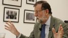 El expresidente del Gobierno Mariano Rajoy durante la entrevista.