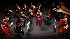 A Orquestra de C�mara Galega en pleno concerto, nunha imaxe de arquivo.