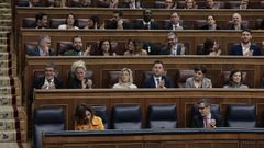 Imagen de archivo de parte de la bancada socialista en el Congreso de los Diputados.