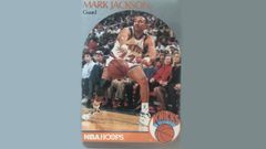 Los hermanos Menendez, los dos primeros empezando por la izquierda, en un cromo de Mark Jackson de la temporada 1989-1990