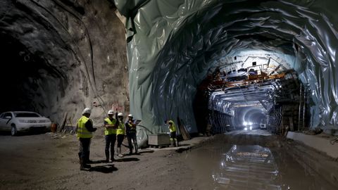 Obras de los tneles del tren al puerto exterior
