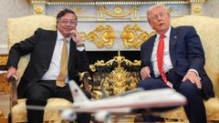 El presidente de Colombia, Gustavo Petro, y Donald Trump, durante su reuni�n  en la Casa Blanca, en una imagen publicada por el Gobierno colombiano