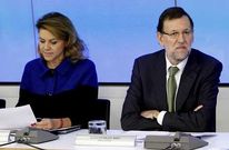 De Cospedal y Mariano Rajoy, ayer durante la celebraci�n del comit� ejecutivo del PP.
