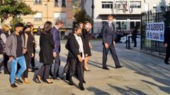 Llegada de los reyes de Espa�a y del presidente de la Xunta al Templo Nuevo de Mar�n.