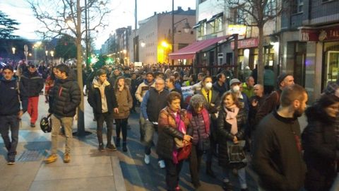 Manifestantes, al inicio de la protesta en Ftima