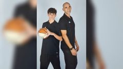 Sanmart�n (en la foto, acompa�ado de su hijo) tiene hoy con Lugo una relaci�n que le permite apreciar posibilidades de la ciudad para el turismo