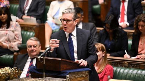 El primer ministro británico, Keir Starmer, en la Cámara de los Comunes