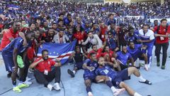 Cabo Verde celebra la victoria ante Serbia en un amistoso el pasado mayo.