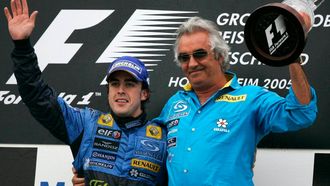 Fernando Alonso y Flavio Briatore.Fernando Alonso y Flavio Briatore en Renault