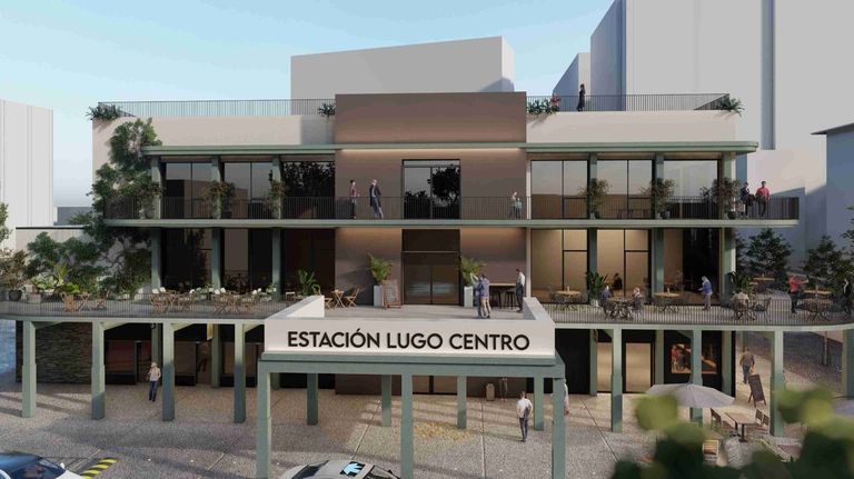 Recreacin de cmo quedara la estacin de autobuses, segn el proyecto de Lugo Monumental