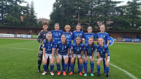 Real Oviedo Femenino Eibar San Gregorio.Alineacin azul frente al Eibar