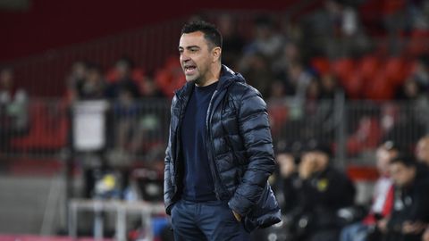 Xavi, durante el encuentro contra el Almera