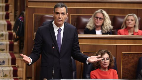 El presidente del Gobierno, Pedro S�nchez, durante la sesi�n de control del pasado mi�rcoles, marcada por la falta de presupuestos para el 2026