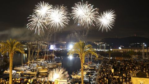 Espectáculo de pirotecnia del Puerto de Ferrol en las fiestas del año pasado.
